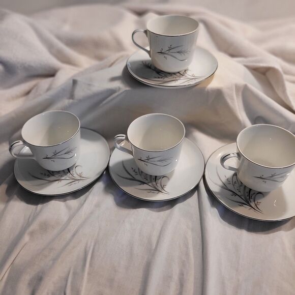 Castlecourt Fine China Wheat Spray Japan Cup & Saucer Set Of 4 - Picture 7 of 11